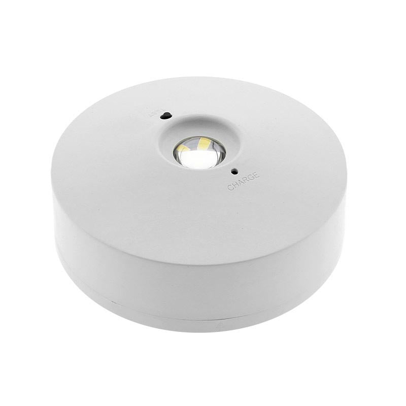 Luminaria LED de emergencia de alta calidad con diseño minimalista. Para instalación en superficie, de pequeño tamaño. Más de 180 minutos de autonomía con su batería recargable de Ni-Cd. Configurable como Modo permanente y No permanente. Luz para señalización de salidas, puertas, ascensores, zonas de paso o comunes.