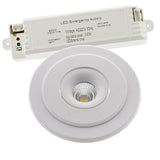 Luminaria LED de alta potencia (12W) con función de emergencia. Puede funcionar como luminaria normal (1200lm) y como luz de emergencia (400lm). Para empotrar en techo. 60 minutos de autonomía con su batería recargable de Ni-Cd. Luz para señalización de salidas, puertas, ascensores, zonas de paso o comunes.