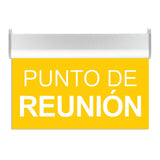 Luz de señalización con tecnología LED. Ofrece Luz de forma permanente iluminando la señalética en todo momento. Con metacrilato óptico personalizado con la señalética o textos que necesites en metacrilato fresado o vinilado en cualquier color. También cumple las funciones de lumianria de emergencia permanente.