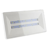 Luminaria LED de emergencia de alta calidad para instalar en superficie o empotrada, más de 180 minutos de autonomía con su batería recargable de Ni-Cd. Configurable como Modo permanente y No permanente. Luz para señalización de salidas, puertas, ascensores, zonas de paso o comunes.