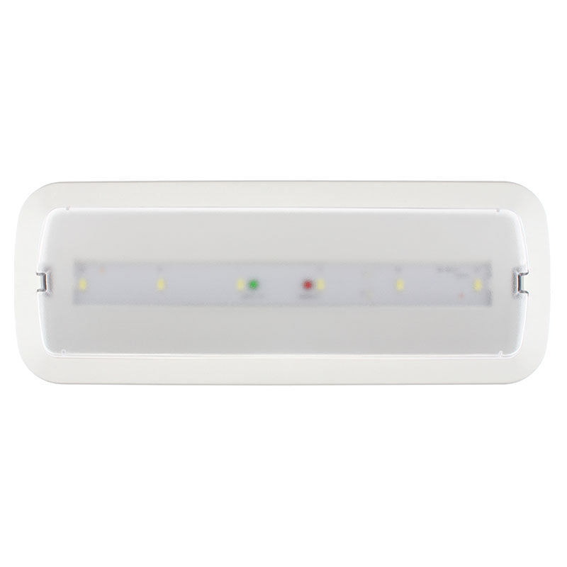 Luminaria LED de emergencia de alta calidad con Auto Diagnóstico, incluye kit para empotrar en techo, más de 180 minutos de autonomía con su batería recargable de Ni-Cd. Configurable como Modo permanente y No permanente. Luz para señalización de salidas, puertas, ascensores, zonas de paso o comunes.