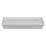 Luminaria LED de emergencia de superficie o empotrable de alta calidad resistente al agua con protección IP65. Más de 180 minutos de autonomía con su batería recargable de Ni-Cd. Configurable como Modo permanente y No permanente. Luz para señalización de salidas, puertas, ascensores, zonas de paso o comunes.