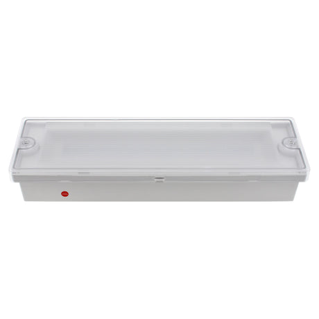 Luminaria LED de emergencia de superficie o empotrable de alta calidad resistente al agua con protección IP65. Más de 180 minutos de autonomía con su batería recargable de Ni-Cd. Configurable como Modo permanente y No permanente. Luz para señalización de salidas, puertas, ascensores, zonas de paso o comunes.