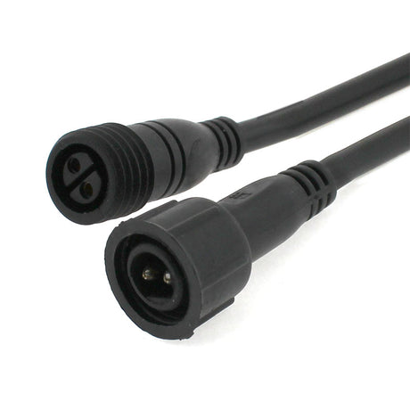 Cables conexión (macho y hembra) de 2 Pinx0,75mm, 20cm, con protección IP67, color negro.
