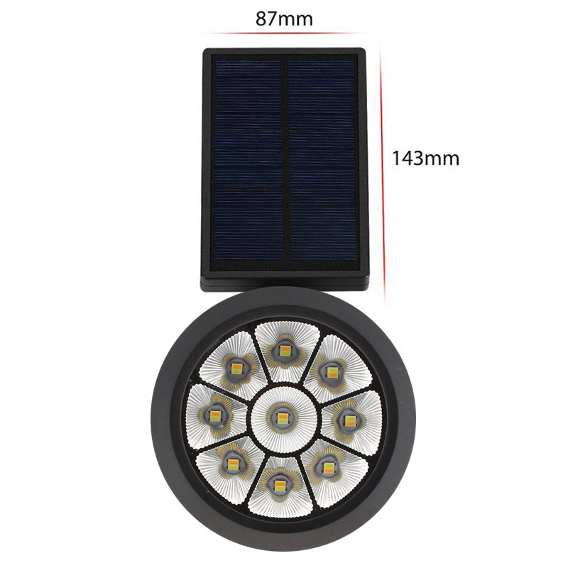 Foco de jardín con 5W de potencia y placa LED solar con batería integrada. Ideal para jardines, patios, caminos, bordes, estanques, entradas. etc. Con selector de color de luz blanco cálido o frío y sensor crepuscular.