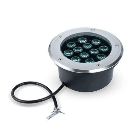 Baliza Led para empotrar en suelos en exterior. Foco Led de 12W de potencia de bajo consumo para la ambientación de cualquier espacio exterior. Alto índice de reproducción cromática (CRI) y fuerte grado de protección IP67. Ideal para la instalación en suelos de terrazas, jardines, caminos.