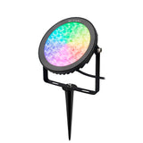Foco proyector Led orientable de exterior con estaca para su fijación al suelo. Altas prestaciones y gran resistencia (IP65). Ofrece máximo control y amplias posibilidades de decoración con luz RGB y luz blanca ajustable desde 2700K a 6500K. 