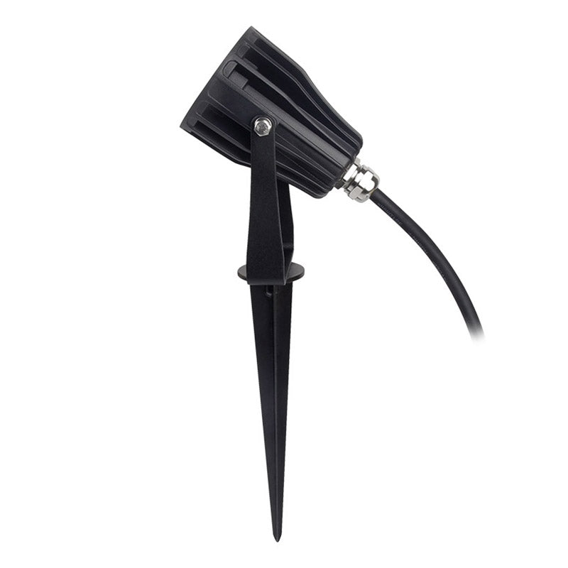 Foco proyector orientable de exterior LED con estaca para su fijación al suelo. Con alimentación AC220V. Altas prestaciones y gran resistencia (IP65). Ofrece máximo control y amplias posibilidades de decoración con luz RGB y luz blanca ajustable desde 2700K a 6500K.