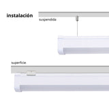 Luminaria lineal RGB + CCT para la iluminación general y decorativa. Estos led lineales producen una distribución de luz precisa y uniforme. Control RF, WiFi o Alexa.