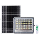 Kit que incluye proyector solar LED con batería de litio integrada de alta potencia, panel solar, mando a distancia y herrajes para su instalación. Incorpora sensores de luminosidad. Ideal para iluminar de manera automatizada y sin necesidad de corriente eléctrica cualquier zona de exterior.