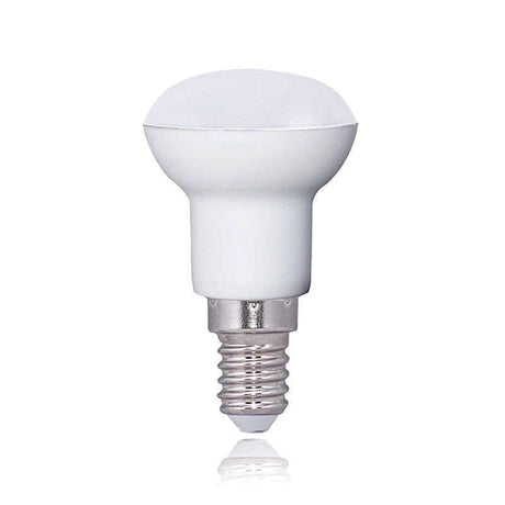 Bombilla LED tipo R39 con acabado frost para casquillos convencionales E14. Ahorro de hasta el 90% en su consumo de luz.