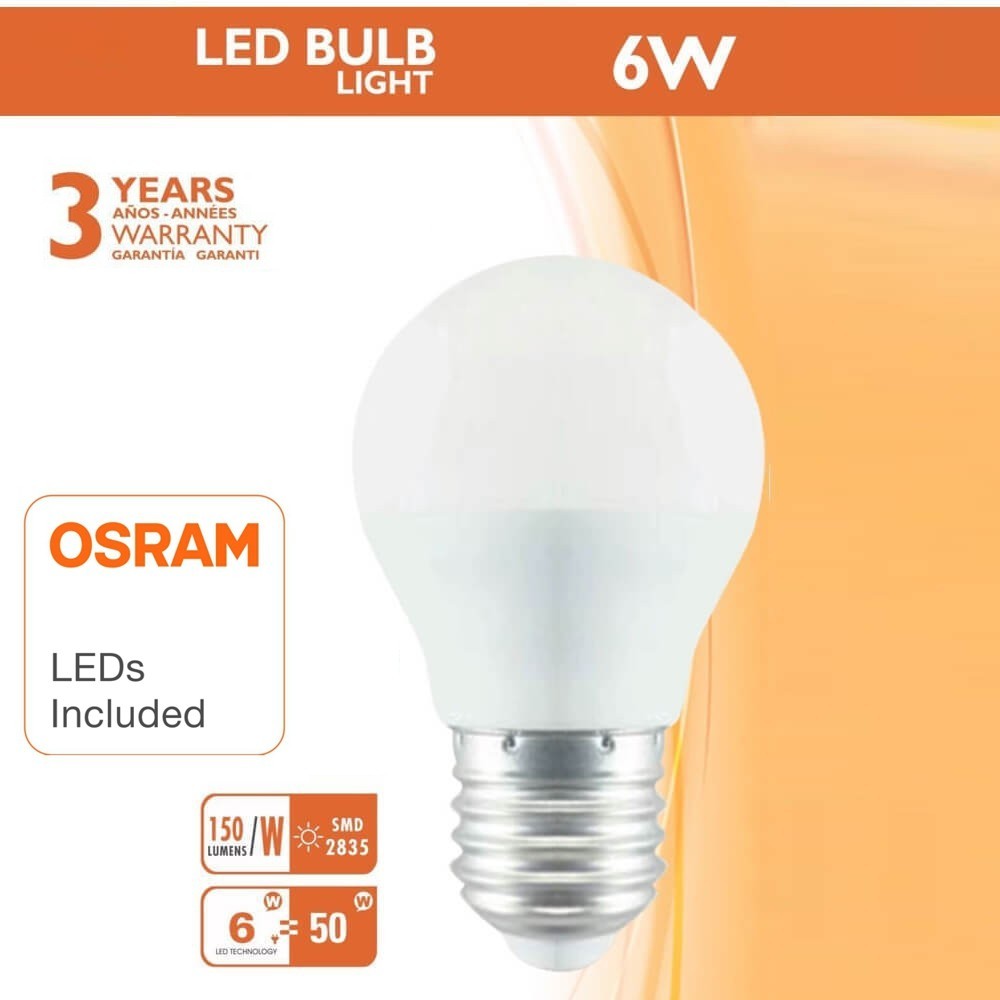 Nueva generación de Bombillas LED con diodo SMD 2835 con Chip OSRAM de Alta Luminosidad y con Driver sin Flick. Ahorro de hasta un 80% reemplazando a los halógenos tradicionales, ofreciendo un gran haz de luz con sus 220º de apertura y de alta calidad.