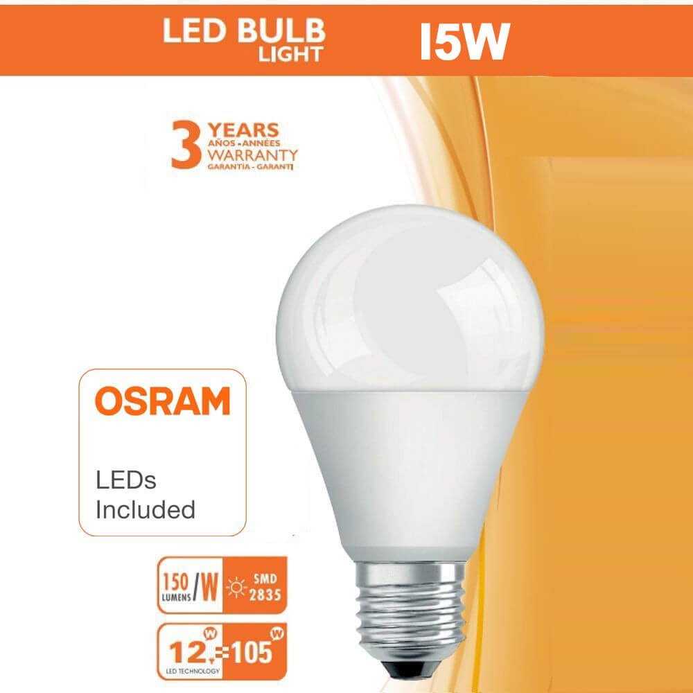 Nueva generación de Bombillas LED con diodo SMD 2835 con Chip OSRAM de Alta Luminosidad y con Driver sin Flick. Ahorro de hasta un 80% reemplazando a los halógenos tradicionales, ofreciendo un gran haz de luz con sus 180º de apertura y de alta calidad.