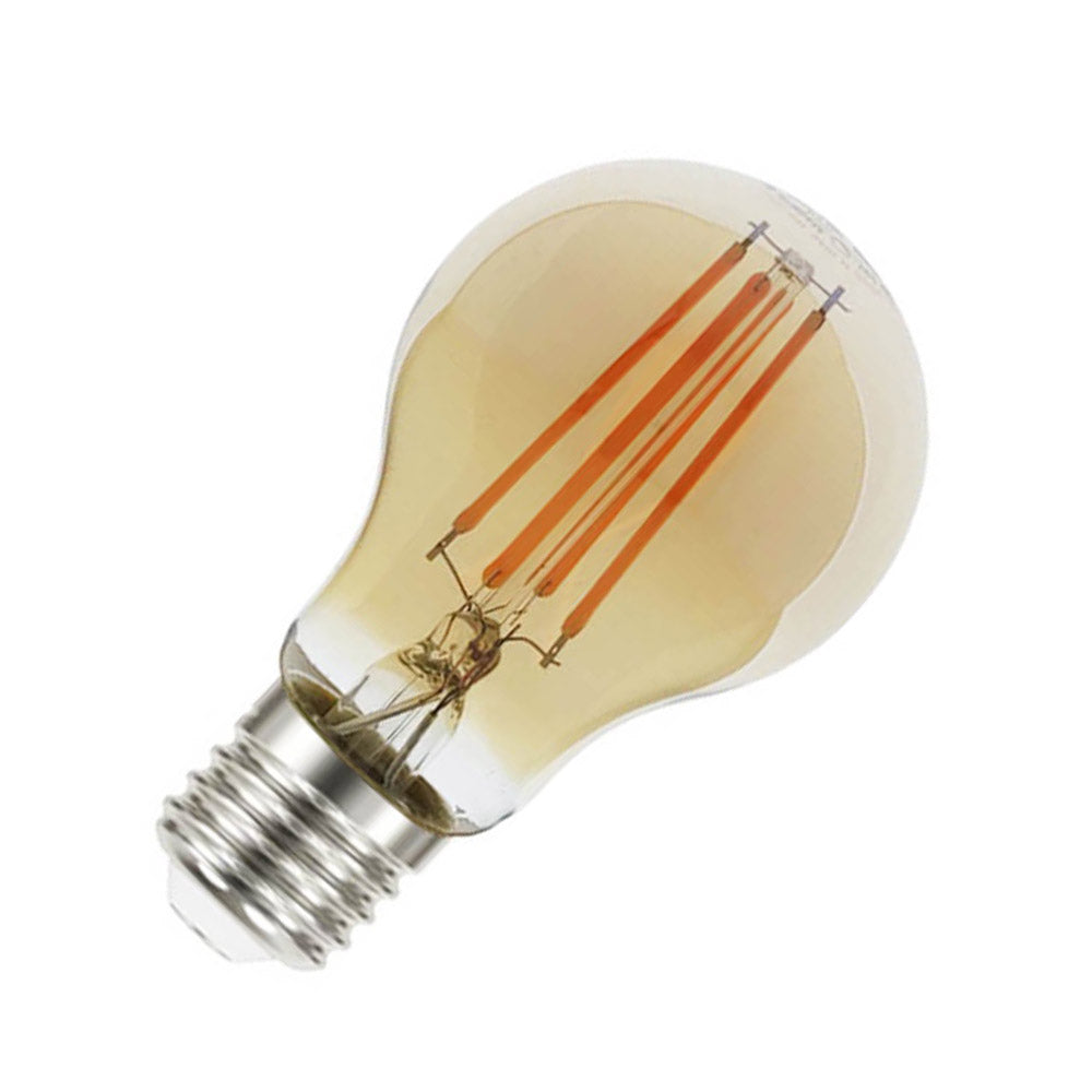 La Bombilla LED E27 Filamento Gold A60 de 8W de potencia es perfecta para actualizar nuestras bombillas sin perder la estética retro.
