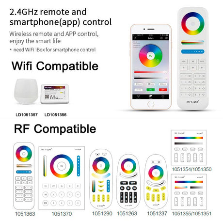 La <b>Bombilla Led Wifi</b> ofrece color RGB + CCT (blanco dual) en una única bombilla. Esta bombilla Led WiFi puede ser controlada por un mando a distancia RF o con el adaptador WiFi mediante App gratuita para smartphone o tablet Apple y/o Android. Ofrece máximo control y amplias posibilidades de decoración con luz. 