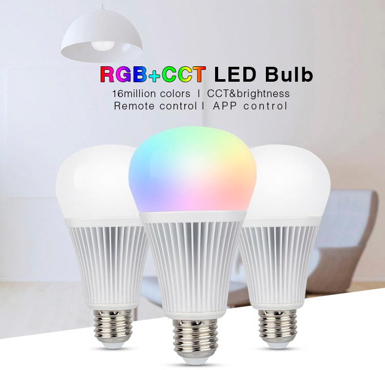 La Bombilla Led Wifi ofrece color RGB + CCT (blanco dual) en una única bombilla. Esta bombilla Led WiFi puede ser controlada por un mando a distancia RF o con el adaptador WiFi mediante App gratuita para smartphone o tablet Apple y/o Android. Ofrece máximo control y amplias posibilidades de decoración con luz. 