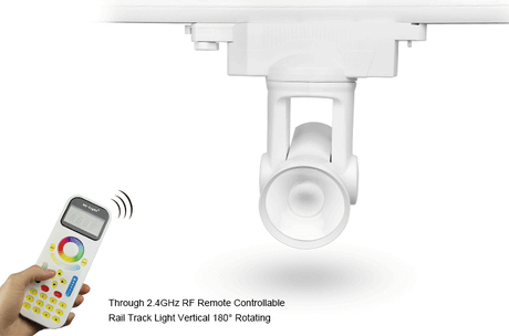 ALPHA LITE es un foco LED RGB+CW para carril trifásico con múltiples opciones de control de movimiento y de iluminación por control remoto o WiFi mediante App gratuita para smartphone o tablet Apple y/o Android.