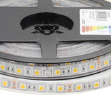 Rollo de tira LED monocolor impermeable para uso en exterior, cubierta de silicona (protección IP68) y flexible. No genera calor y tiene un costo de mantenimiento muy bajo