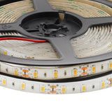 Tira LED con el nuevo Chip Samsung de alta potencia lumínica SMD5630. Incorpora cinta adhesiva 3M para colocar la tira en cualquier superficie. Tira de 5 metros.