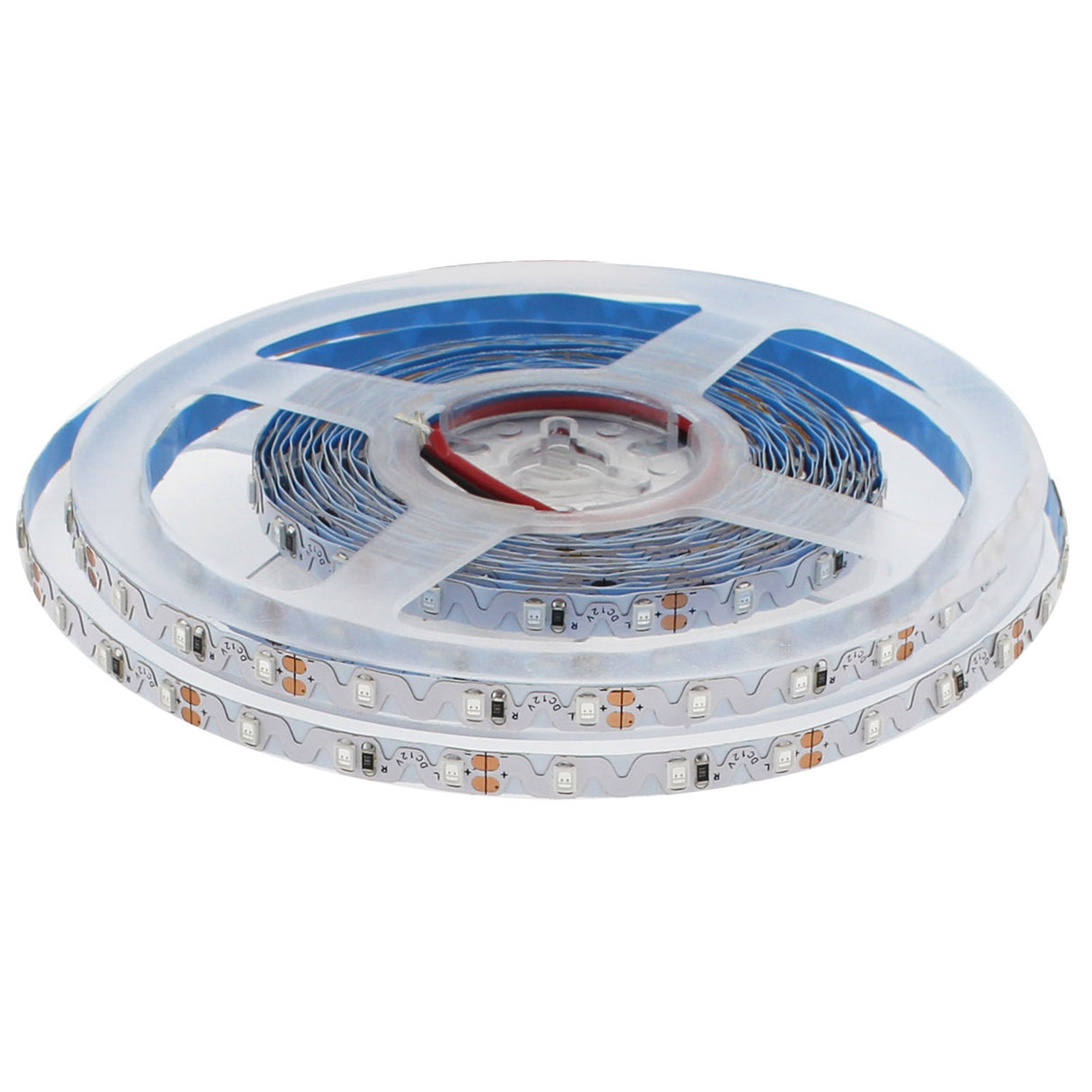 Rollo de tira LED monocolor de 5 metros (72 Leds/metro) especialmente indicado para la adaptarse a cualquier contorno, permite hacer curvas y angulos de 90 grados gracias a su PCB de solo 6mm de ancho en forma de Zig-Zag. Chip SMD2835 de bajo consumo. Material flexible adaptable a cualquier superficie. En el dorso cuenta con un potente adhesivo 3M para colocar la tira en cualquier superficie.