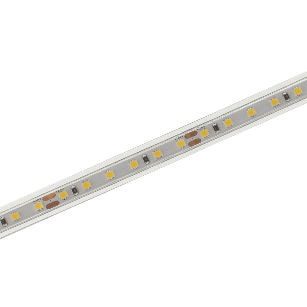 Carrete de 50 metros de tira LED flexible con protección IP66 con 120 chip led SMD2835 por metro OSRAM de alta potencia lumínica, permite una longitud máxima de 20 metros continuos sin caídas de tensión.