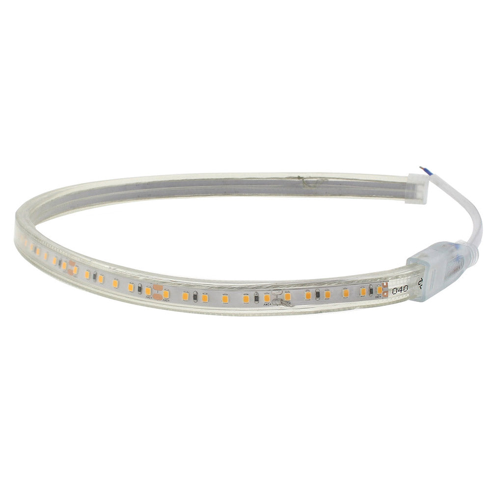 Carrete de 50 metros de tira LED flexible con protección IP66 con 120 chip led SMD2835 por metro OSRAM de alta potencia lumínica, permite una longitud máxima de 20 metros continuos sin caídas de tensión.