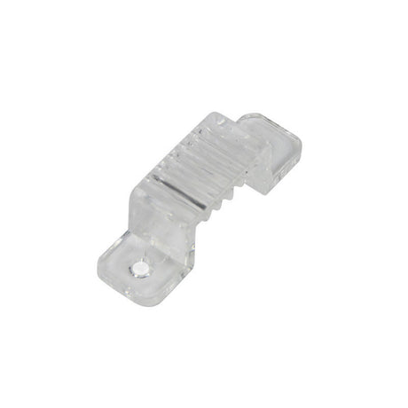 La grapa de fijación de PVC para tira LED 220V permite fijar de manera segura la tira a cualquier superficie. La grapa tiene la medida exacta para este tipo de tira y son transparentes.