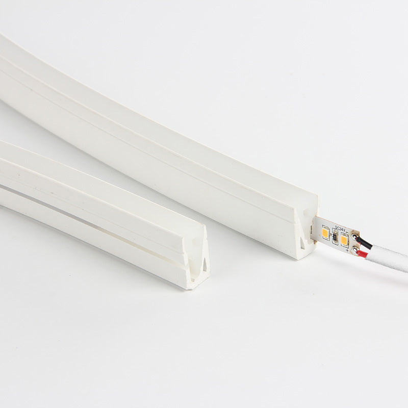 Tubo de silicona para insertar tira led y obtener un tubo de NEON luminoso de máxima calidad y perfecta difusión de la luz. Con múltiples ventajas sobre los tradicionales tubos de PVC. Ideal para decoración, perfilar con luz, rotulación, interiorismo, etc.