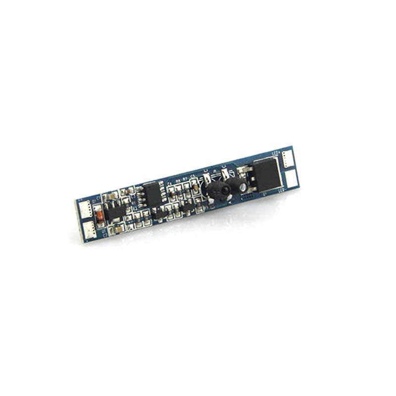 Sensor IR de reducido tamaño (55x10mm) para instalar en un perfil que se conecta directamente a la tira led monocolor y permite encenderla automáticamente cuando detecta movimiento (5-10cm)