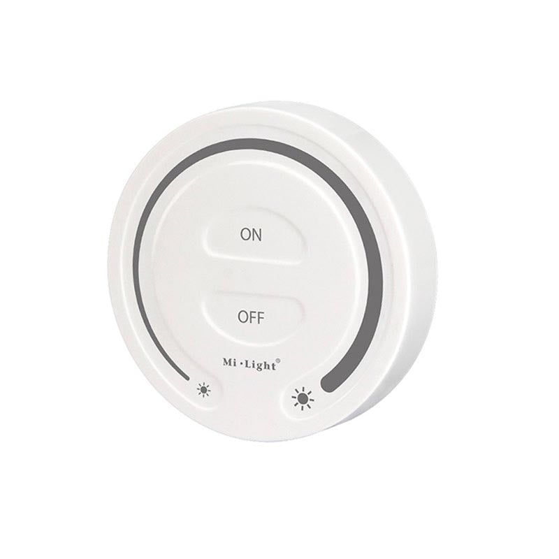 Mando de superficie con control táctil de gran calidad y cuidado diseño. Ideal para el control de la intensidad de las tiras Led monocolor. Se puede encender/apagar, ajustar el brillo y efecto noche a través del panel táctil. Compatible con todos los controladores dimming de MyLight. Se alimenta con 2 pilas tipo AAA y es posible ponerlo en cualquier superficie sin necesidad de empotrar.