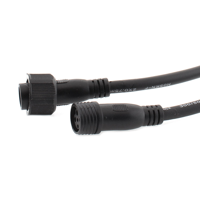 Cable extensión de 5 cables con proteción IP67 para conectar luminarias led RGBW.