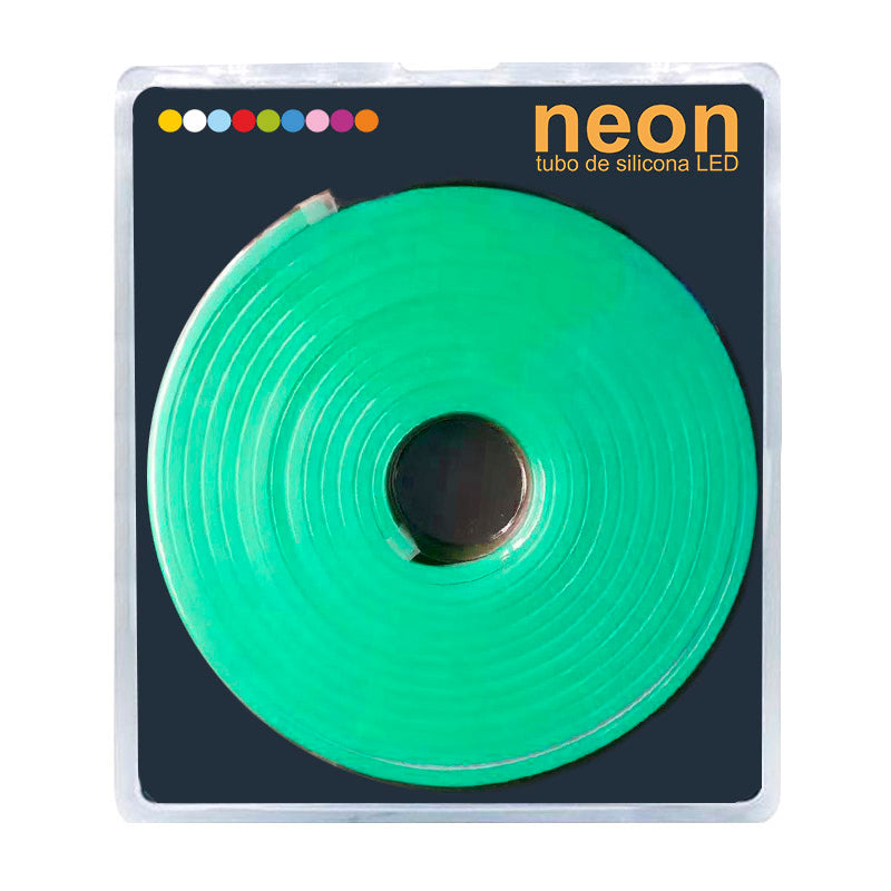 NEON Flex monocolor en Tubo de silicona de máxima calidad y perfecta difusión de la luz. Con múltiples ventajas sobre los tradicionales NEON de PVC. Ideal para decoración, perfilar con luz, rotulación, interiorismo, etc.