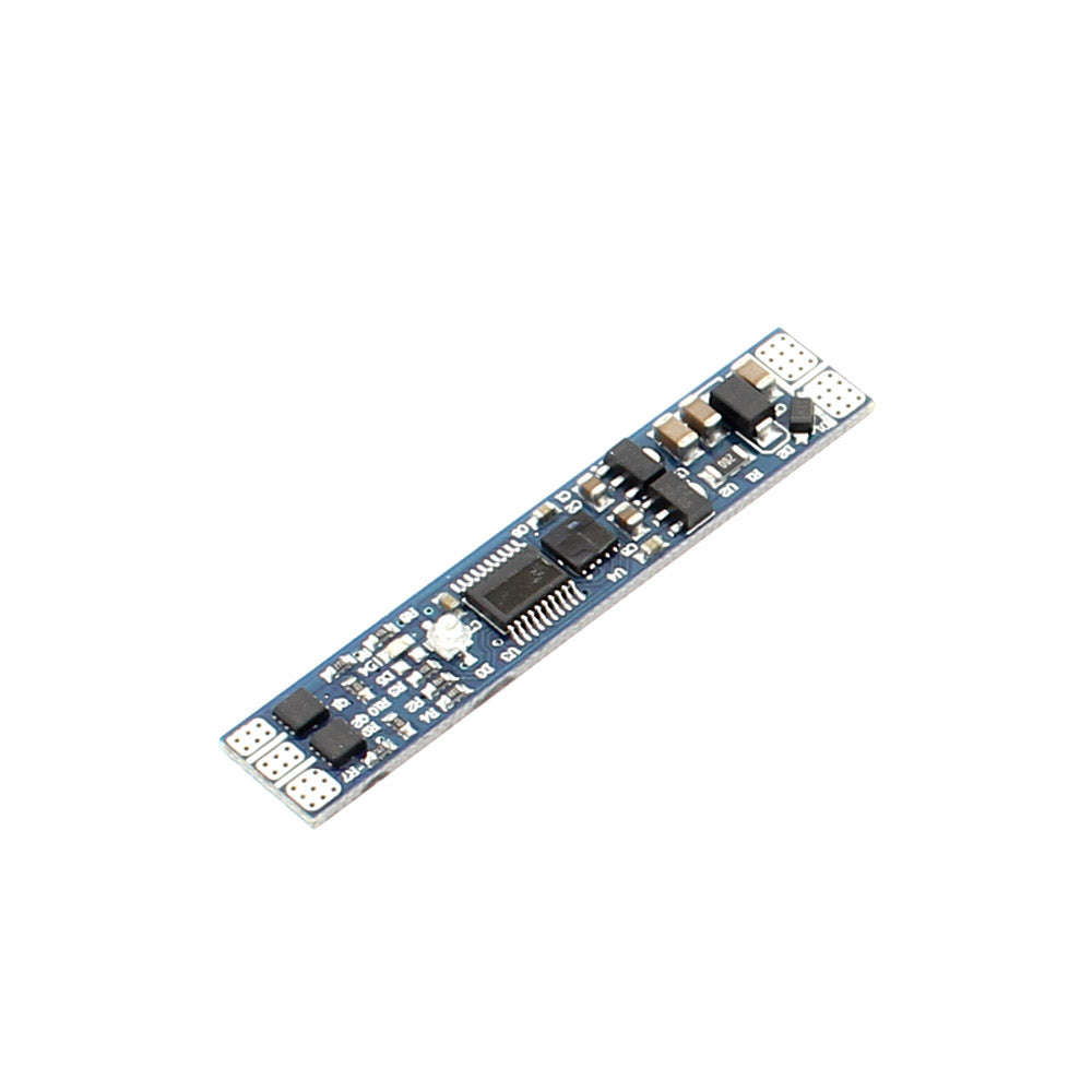 Sensor IR de reducido tamaño (55x10mm) para instalar en un perfil que se conecta directamente a la tira led CCT (Blanco dual 3000-6000K) y permite apagar/encender la tira led y ajustar el color de luz al pasar la mano a una distancia igual o inferior a 10cm. Queda totalmente oculto debajo del difusor del perfil.