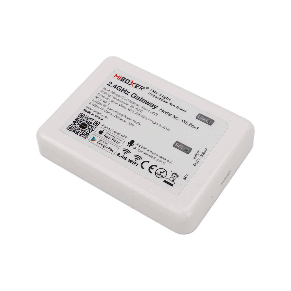 Controlador WiFi de última generación compatible con toda la gama de controladores, mandos, proyectores, downlight y bombillas WiFi de MyLight. Puedes controlar los dispositivos compatibles a través de conectividad WiFi mediante APP a través del smartphone Android o iOS y compatible con Alexa (el control por voz de Amazon). Un nuevo concepto de control para tus luminaras WiFi de Mylight. 
