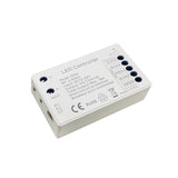 Controlador de altas prestaciones para cualquier tipo de tira led RGBW, RGB, CCT DUAL y MONO. En combinación del mando a distancia LD1051529 permite controlar hasta 4 zonas diferentes. Con autosincronización, transmite los comandos recibidos al resto de controladores a su alcance (20m) aumentando significativamente la distancia de la instalación. 