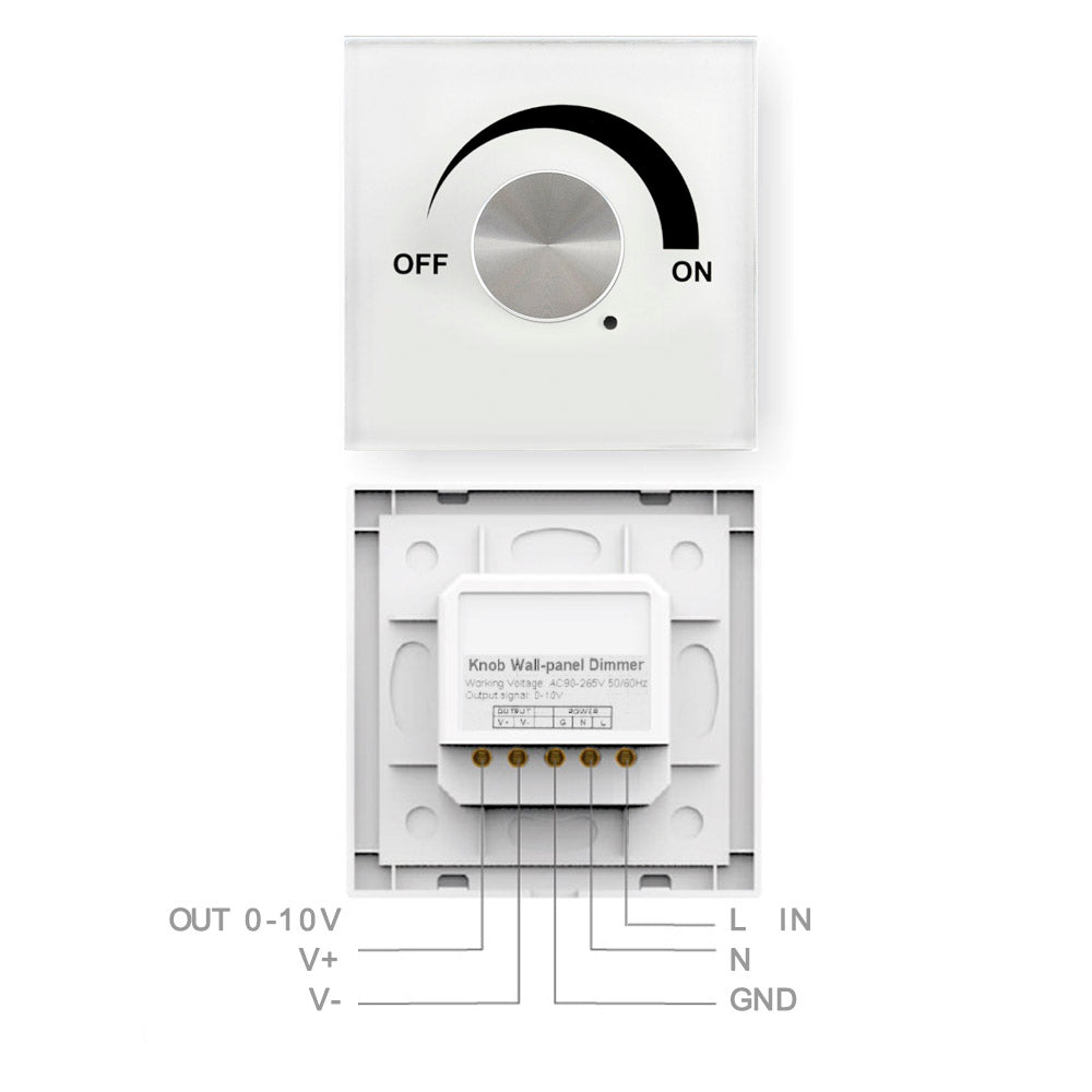 Dimmer de KOOB  0/1-10V para la regulación de intensidad de fuentes, driver o balastos con entrada 0/1-10V. 