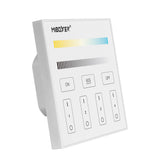 Master DMX512 y soporte RDM, CCT (blanco dual). Permite el control de hasta 4 zonas de forma independientes o conjunta. Con emisor de comandos RF para control con mando a distancia y WiFi APP (opcional).