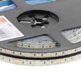 Tira LED flexibles de alto rendimiento con posibilidad de ajustar el tono de luz blanca en toda su gama de tonalidad. Incorpora 240 led por metro para una mejor difusión de la luz. Con proteccón de silicona IP65.