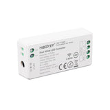 Kit que incluye controlador RF 2.4Ghz + mando a distancia para tiras de blanco dual CCT. Puede realizar el control de cuatro zonas diferentes y realizar los grupos y combinaciones que se requieran. Funciona a través de un receptor de RF que dispone de un radio de acción de 30 metros.