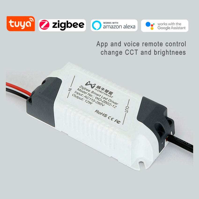 El driver inteligente Zigbee es un controlador que proporciona a los usuarios un control inteligente de las luces led conectas. Es un interruptor de encendido por control remoto que se puede conectar a una amplia gama de dispositivos ZigBee compatibles.