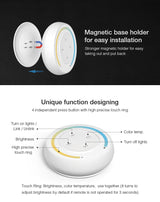 Mando de superficie con control táctil de gran calidad y cuidado diseño. Incorpora base magnética para instalar en cualquier superficie y facilitar la portabilidad. Ideal para el control de la intensidad de las tiras Led CCT. Se puede encender/apagar, ajustar la intensidad y seleccionas el color de luz. Se alimenta con 2 pilas tipo AAA.