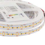 Tira LED de alta potencia lumínica SMD2835. Incorpora cinta adhesiva 3M-300LSE de máxima calidad para colocar la tira en cualquier superficie. Tira de 5 metros.