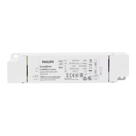 LED DRIVER de PHILIPS de Corriente Constante con certificación TUV especialmente diseñado para la alimentación de luminarias led, proporciona una gran economía y eficiencia.