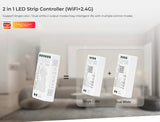 Controlador de última generación para cualquier tipo de tira led CCT DUAL y MONOcolor. Puedes controlar las tiras con cualquier mando RF de MyLight, a través de conectividad 2.4G RF y WiFi mediante APP a través del smartphone Android o iOS y compatible con Alexa (el control por voz de Amazon). Autosincronización con el resto de controladores a su alcance (30m) aumentando significativamente la distancia de la instalación. Un nuevo concepto de controladores profesionales para el control de cualquier tipo de t