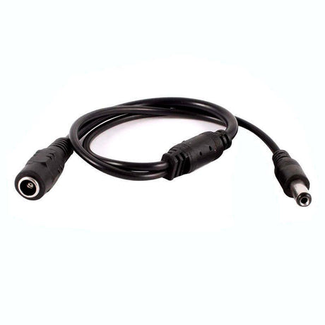 Cable alargador con conectores DC, 1 metro, negro