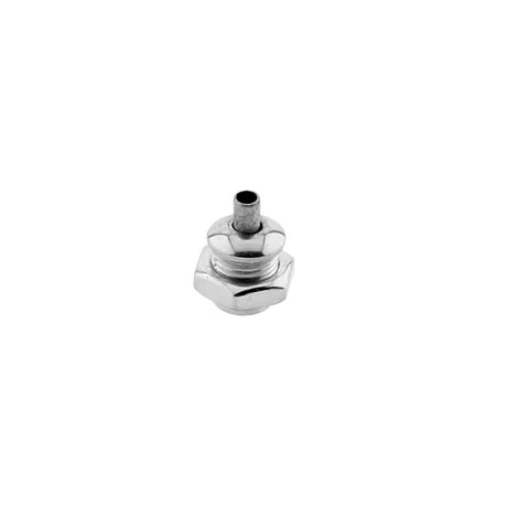 Pieza para aprisionar el cable de acero o el cable redondo de 2 hilos para colgar luminarias led. Ideal para descolgar perfiles led. Con diamétro de tuerca exterior de Ø 10mm y diámetro  interior para el paso de cable de Ø 3mm