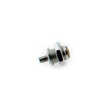 Pieza para aprisionar el cable de acero o el cable redondo de 2 hilos para colgar luminarias led. Ideal para descolgar perfiles led. Con diamétro de tuerca exterior de Ø 10mm y diámetro  interior para el paso de cable de Ø 3mm