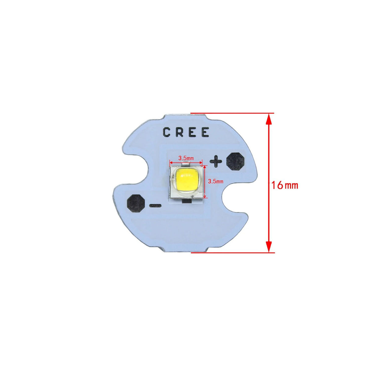 Chip led de la prestigiosa marca CREE montado y soldado en circuito impreso