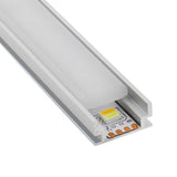 Perfil de aluminio para proteger y ocultar las tiras led, lo que permite realizar instalaciones profesionales, limpias y con estilo.