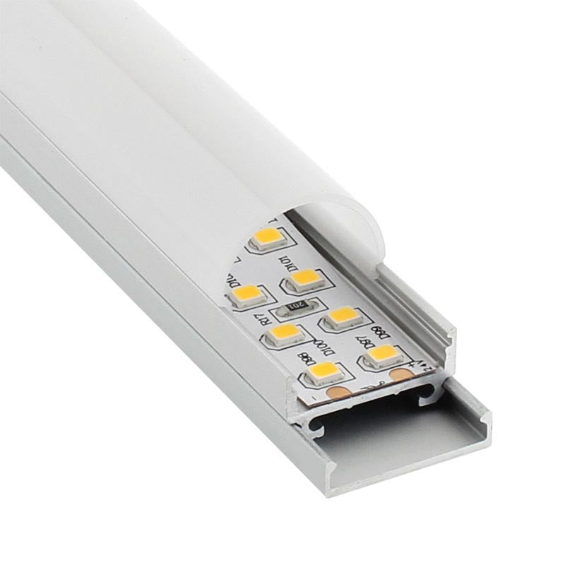 Kit que incluye perfil de aluminio, cubierta opal y tapas laterales. Para proteger y ocultar las tiras led, lo que permite realizar instalaciones profesionales, limpias y con estilo.